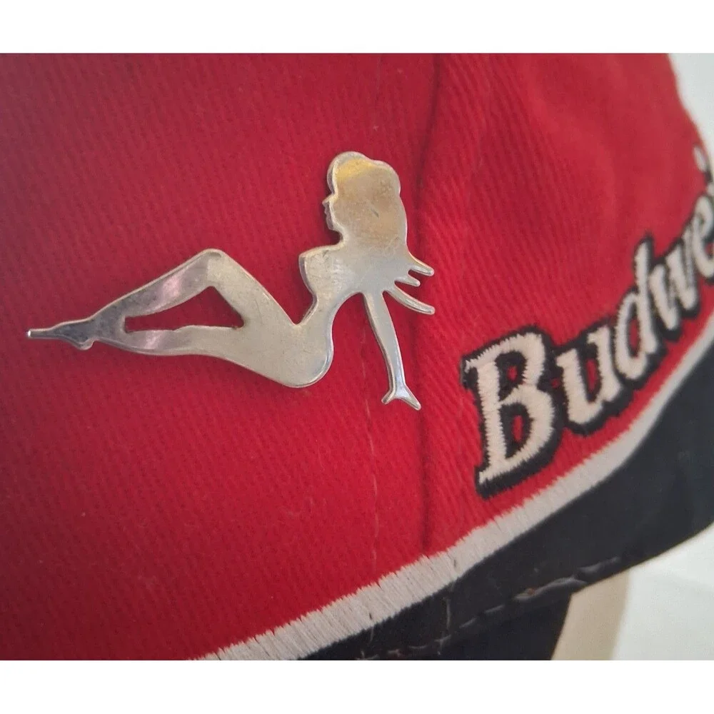 Budweiser Bud King Beers NASCAR Dale Earnhardt Jr Red Cap Hat w/pins